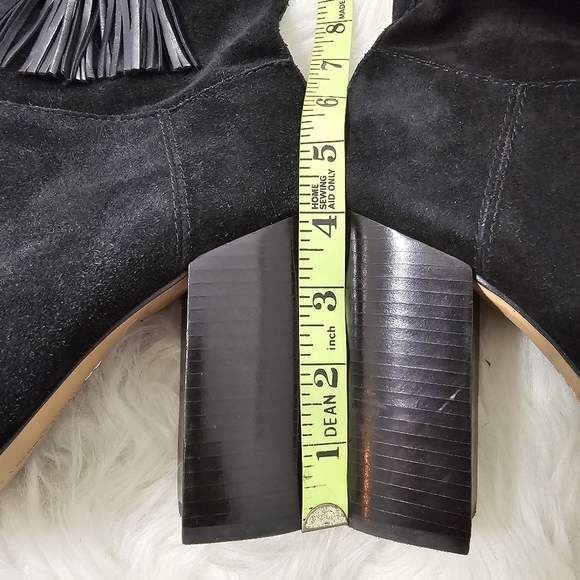 Vince Camuto Black Suede Tassel Boot Size 10 - Picture 5 of 7
